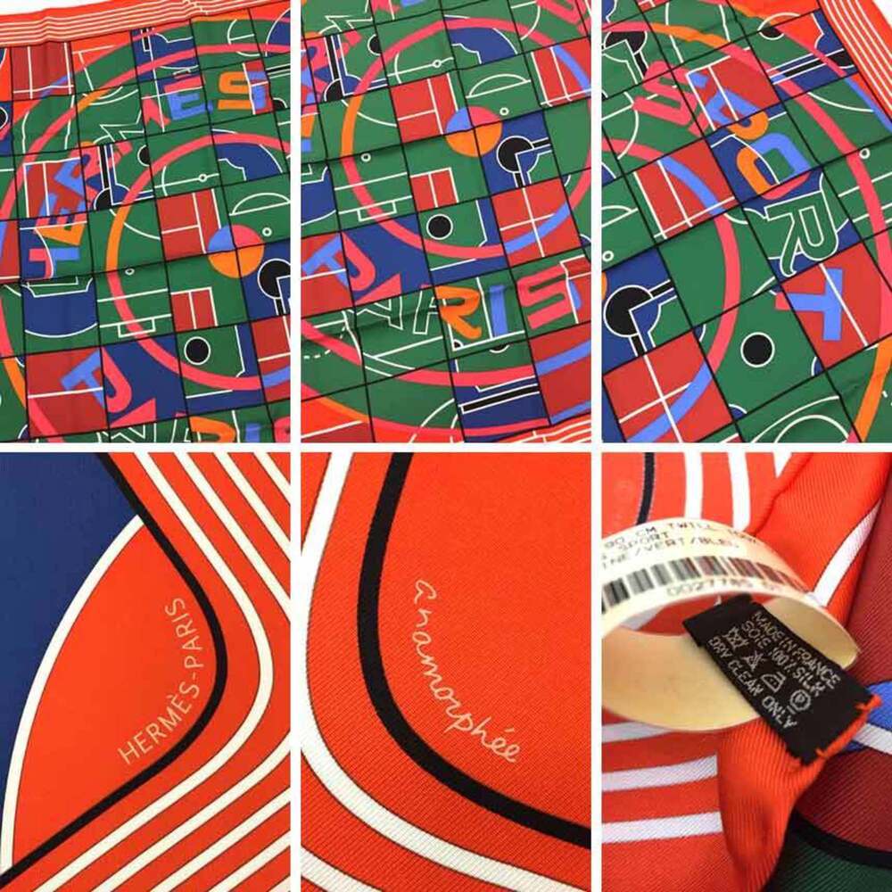 HERMES Red Silk Scarf - Picture 2 of 2